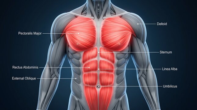 Anatomy of Human Torso: Chest and Abdominal Muscles
