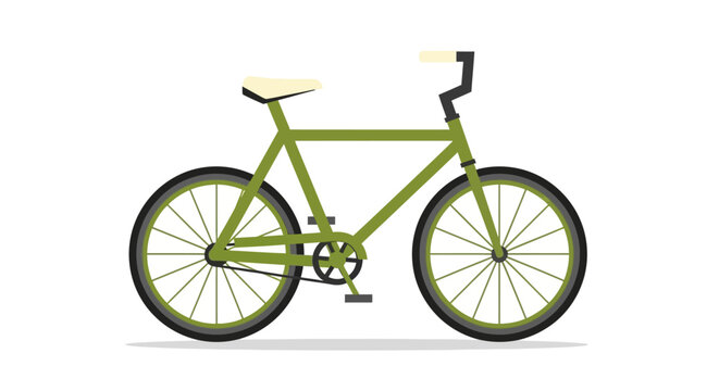 Green Bicycle Flat Vector Illustration
