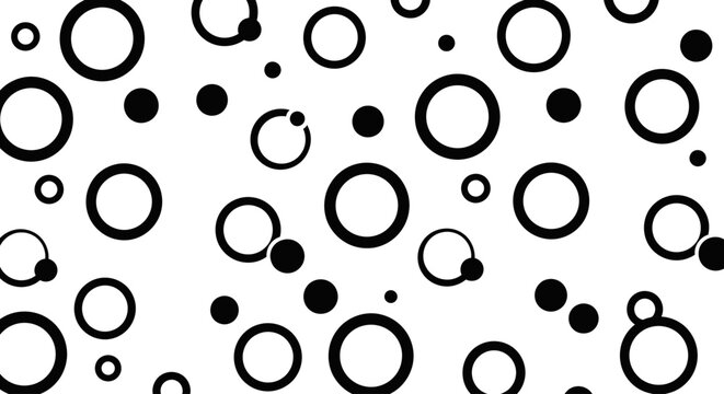 Black Circles and Dots Pattern Design