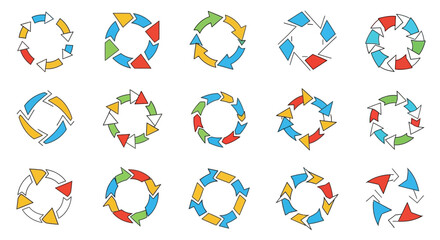 Fototapeta premium Circular Arrow Diagram Icon Set