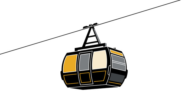 Cable Car Gondola Vector Illustration