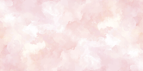 Fototapeta premium Soft pink watercolor cloud pattern with blurred edges and subtle tonal variations painting texture background clouds cloudscape pale