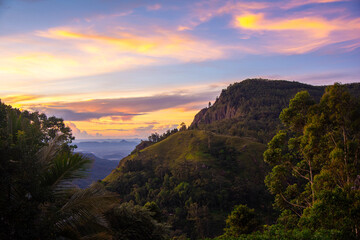 Morning sunshine over the stunning mountain landscape of Ella Rock, Sri Lanka. © Roshan Harshana
