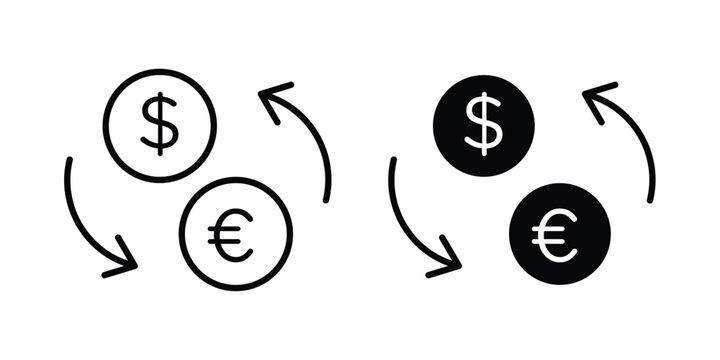 Money exchange icon Illustration set. Vector Eps10 for apps