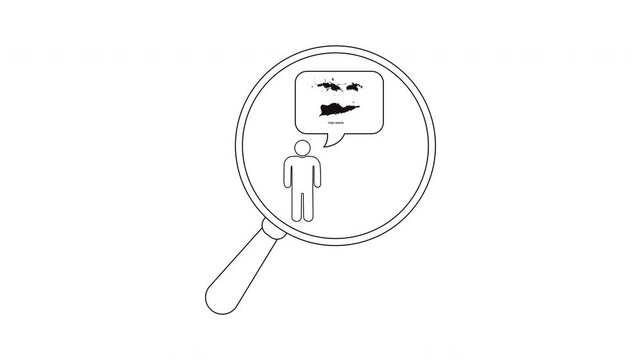 Magnifying glass over person with thought bubble of weapons.