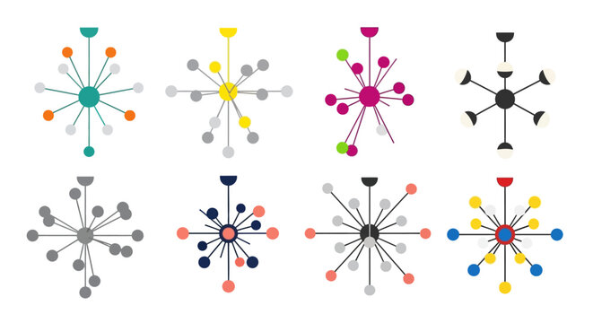 Mid-Century Modern Sputnik Chandelier Icon Set