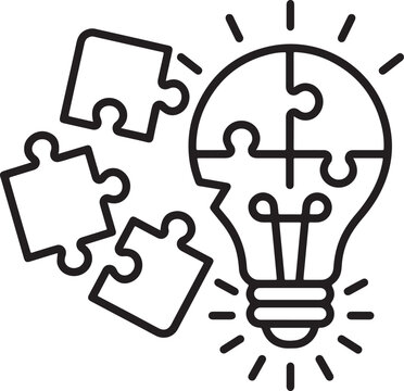 Creative problem solving and puzzle connection concept artwork for innovation and logical thinking