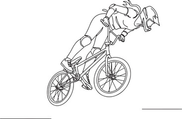 Obraz premium BMX rider in action performing a stunt with focused determination and skill.