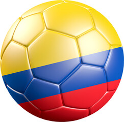Fototapeta premium Football / soccer ball with a flag overlay of Ecuador isolated on transparent background. International match and national team of Ecuador concept