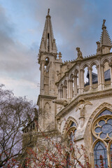 Obraz premium The Cathedral of Our Lady of Reims is a Catholic cathedral in the French city of Reims, in the Marne department, in the northeast of the country. The church is dedicated to Our Lady, the Virgin Mary.