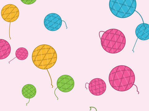 Wool Balls Pattern Crochet Craft Background