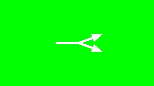 Animated White Arrows Pack on Green Screen - Split, Zigzag, and Wave Motion Elements