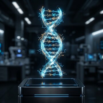 Holographic DNA Strand with Genetic Code Display