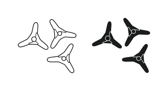 Set of three bicycle reflectors in white and black colors
