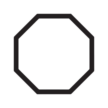 Minimalist black octagon outline vector icon with thick stroke for geometric framing and graphic design