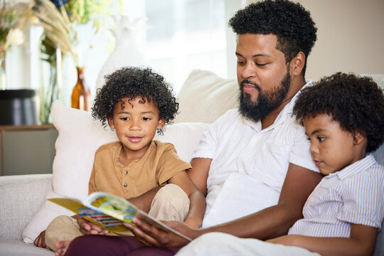 Reading Time With Kids at Home on a Weekend Afternoon