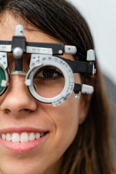 Close Up Eye With Trial Frame