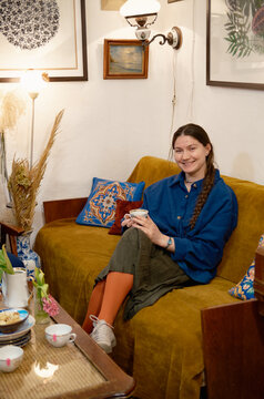 portrait of a female artist in her studio
