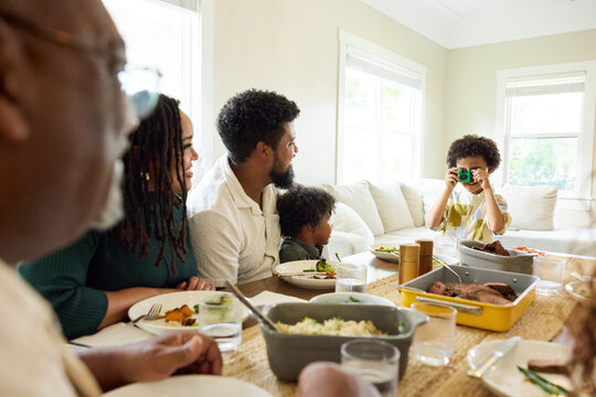 Family Gathering at Home for Dinner and Memories
