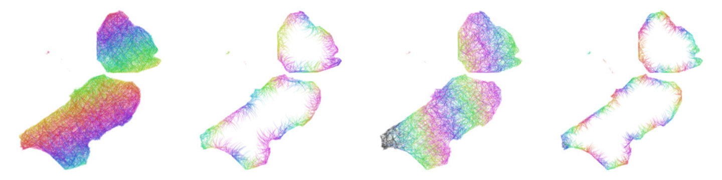 Rainbow color sketch Flevoland map design set