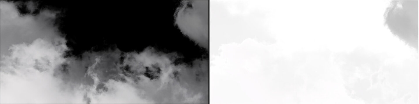 Natural white cloud layer isolated on transparent background for creative graphic design and visual art projects.