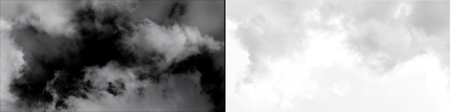 Abstract white cloud layer isolated on transparent background suitable for professional digital image composition.