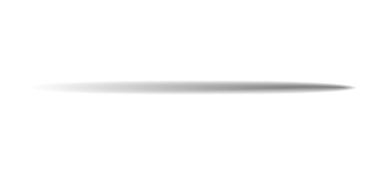 Realistic divider line shadow isolated on transparent background. Soft grey edge shadow for website UI art