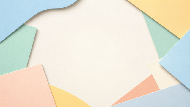 Modern school marketing background with pastel geometric paper layers
