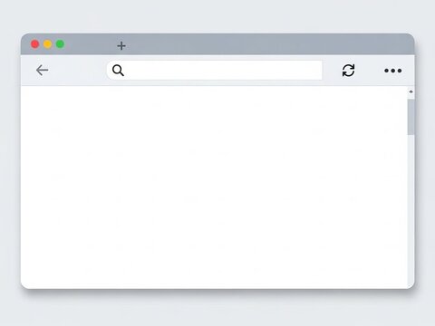 Empty browser window with search bar ready for input