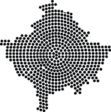Kosovo Dotted Map Minimalist Black Dots Silhouette Country Geography Graphic Element
