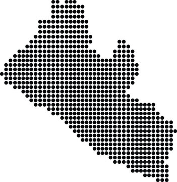 Liberia Dotted Map Minimalist Black Dots Silhouette Country Geography Graphic Element