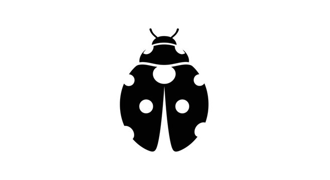Minimalist Ladybug Silhouette Vector Icon