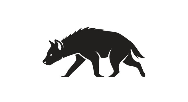 Minimalist Hyena Silhouette Graphic Icon