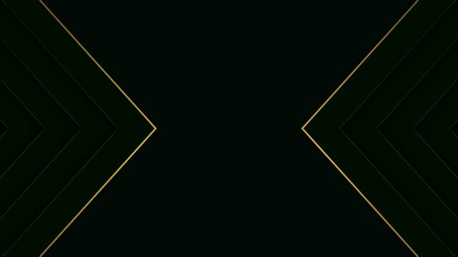 Luxury Stacked Emerald and Gold Chevron Geometric Animated Background