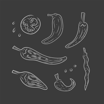 hand dram icon set in doodle style