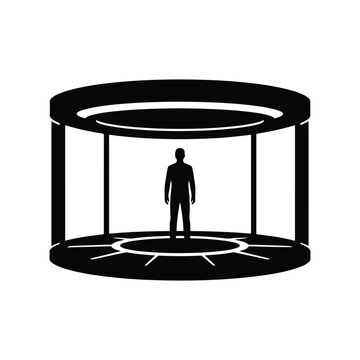 Holodeck Silhouette Icon for Virtual Reality Science Fiction Concept