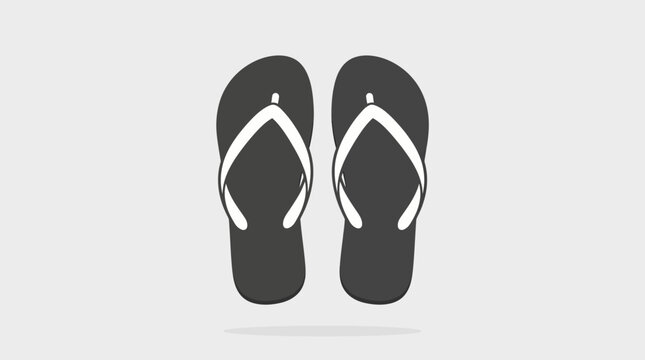 Minimalist vector artwork of a pair of beach flip-flops viewed from above.
