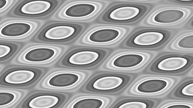 Close up view of oval shapes in a metallic grid pattern