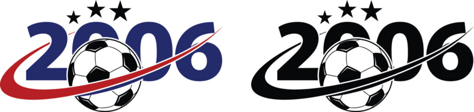 2006 soccer world cup logo design with soccer ball and stars