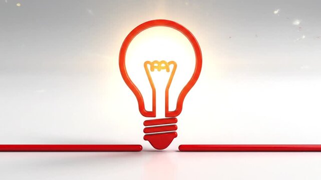 A glowing red light bulb icon forms from a broken line