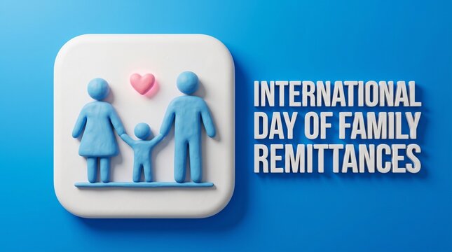 International day of family remittances background banner or poster design template. observed every year in June. Holiday concept. Use to any Template, card, poster, placard, template