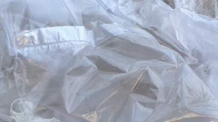 Obraz premium Crumpled White Plastic Texture Background