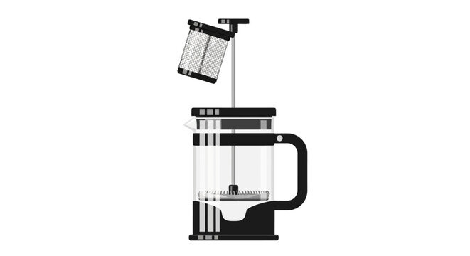 Black coffee press brewer machine.
