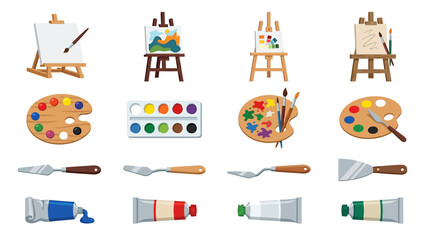 Fototapeta premium Painting tools and art supplies.