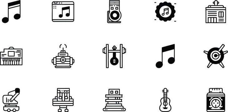 Music production and equipment icons