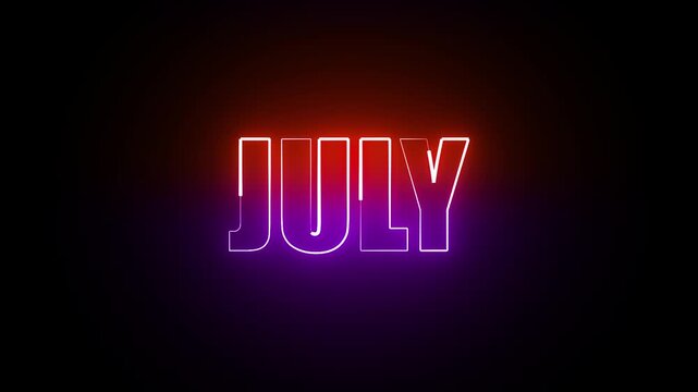 JULY NEON TITLE ANIMATION
