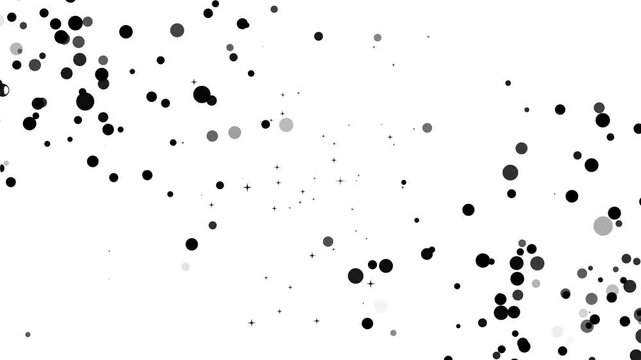 Monochrome scattered bokeh particles confetti background animation