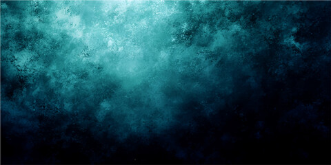 Abstract textured blue and turquoise nebula cloud formation with dark deep space background. © Zìyóu