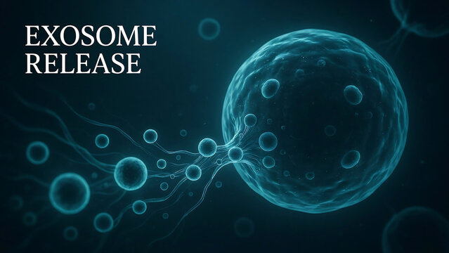 Exosome release from a cell in a biological process  cellular communication and transport of molecules