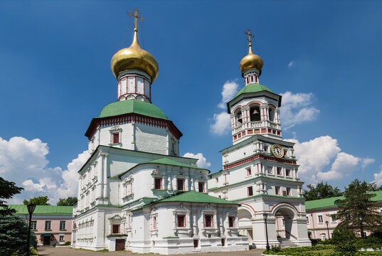 Nikolsky Cathedral with a bell tower in the Nikolo-Perervinsky Monastery, a former monastery, an architectural monument of federal significance. Moscow, Russia,